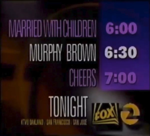 KTVU Channel 2 - Murphy Brown - Tonight promo-id - Fall 1992.jpg